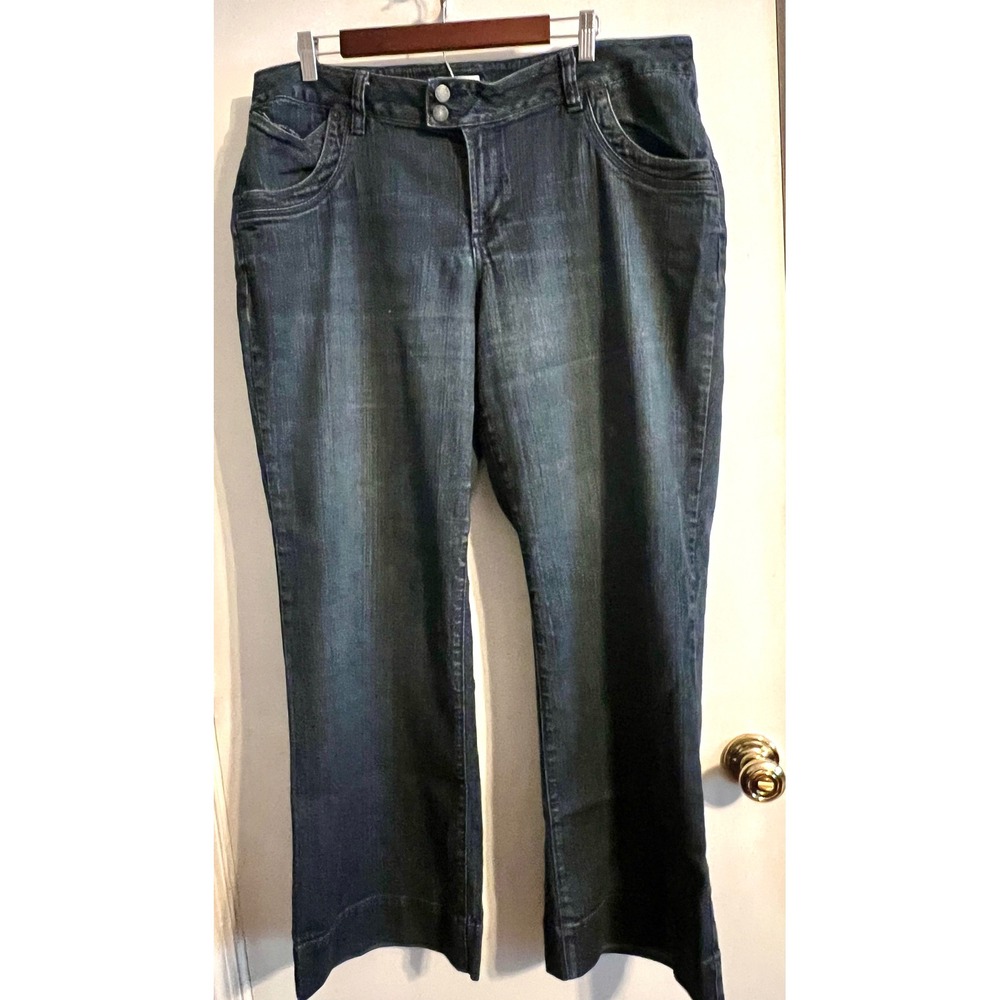 Cato Women's Plus Size 18W Average Dark Wash Jeans Double Button Straight Leg